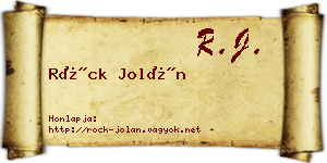 Röck Jolán névjegykártya